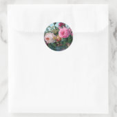 Bloemen Ronde Sticker (Tas)