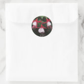 Bloemen Ronde Sticker (Tas)