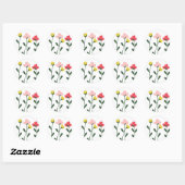 Bloemen Ronde Sticker (Vel)
