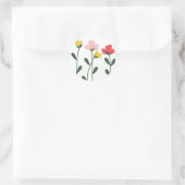 Bloemen Ronde Sticker (Tas)