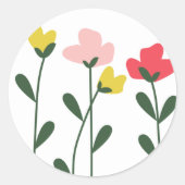 Bloemen Ronde Sticker (Voorkant)