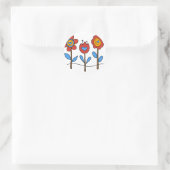 bloemen ronde sticker (Tas)