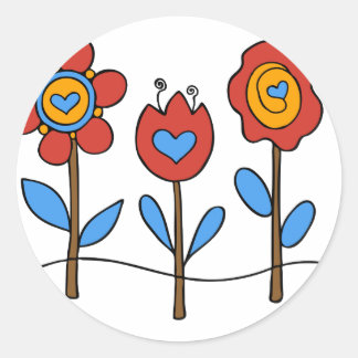 bloemen ronde sticker