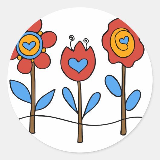 bloemen ronde sticker (Voorkant)