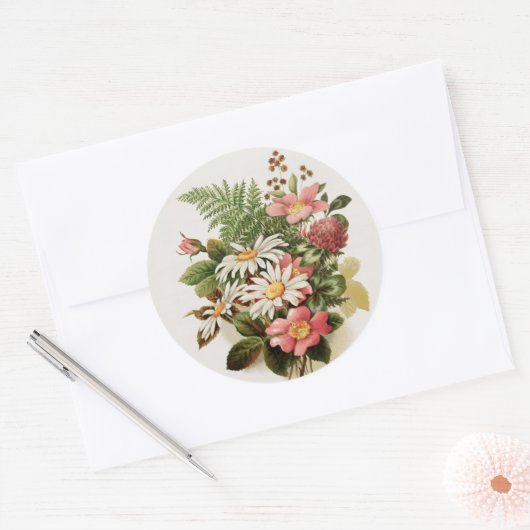  bloemen ronde sticker (Envelop)