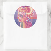 Bloemen Ronde Sticker (Tas)