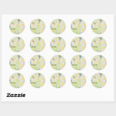 bloemen ronde sticker (Vel)