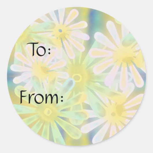 bloemen ronde sticker (Voorkant)