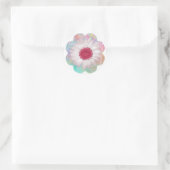 Bloemen Ronde Sticker (Tas)