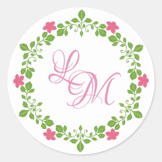 Bloemen Ronde Sticker (Voorkant)