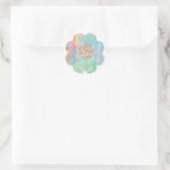 Bloemen Ronde Sticker (Tas)