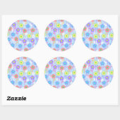 Bloemen Ronde Sticker (Vel)