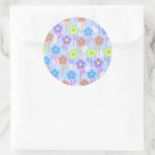 Bloemen Ronde Sticker (Tas)