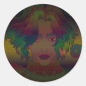 Bloemen Ronde Sticker (Voorkant)