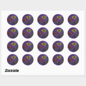 bloemen ronde sticker (Vel)