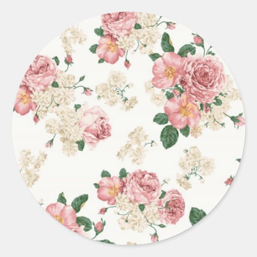 bloemen ronde sticker (Voorkant)