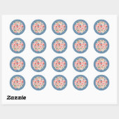 Bloemen Ronde Stickers (Vel)
