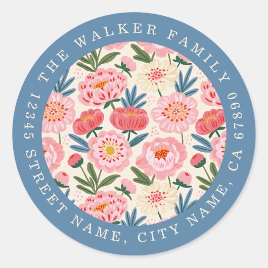 Bloemen Ronde Stickers (Voorkant)
