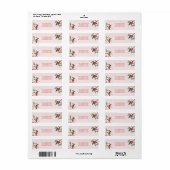 Bloemen Rood Blush Roze Kerstmis Vakantie Adres Etiket (Full Sheet)