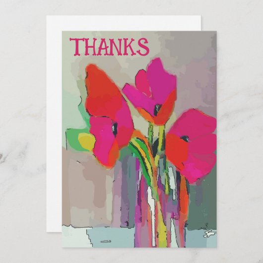 Bloemen Rood en Blauw (Voorkant / Achterkant)