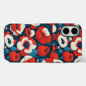 Bloemen rood en wit bloem partner Case-Mate iPhone case (Achterkant (horizontaal))