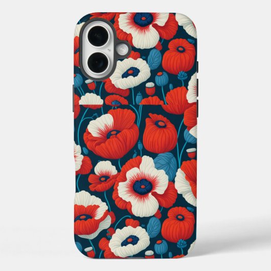 Bloemen rood en wit bloem partner Case-Mate iPhone case (Achterkant)