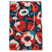 Bloemen rood en wit bloem partner medium cadeauzakje (Voorkant)