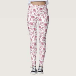  bloemen rood en wit leggings
