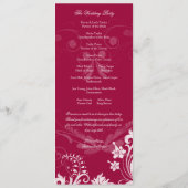  Bloemen Rood en Wit Trouwprogramma Programmakaart (Achterkant)