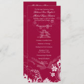  Bloemen Rood en Wit Trouwprogramma Programmakaart (Voorkant / Achterkant)