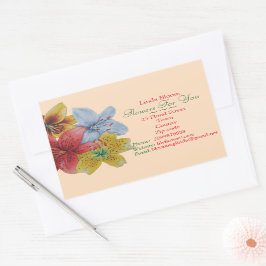 bloemen rood geel blauw Lilies oorspronkelijke blo Rechthoekige Sticker