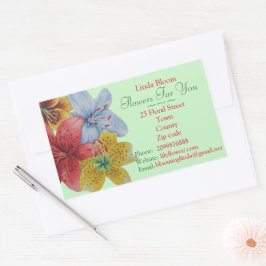 bloemen rood geel blauw Lilies oorspronkelijke blo Rechthoekige Sticker