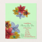 bloemen rood geel blauw Lilies oorspronkelijke blo Visitekaartje (Buitenkant ongevouwen)
