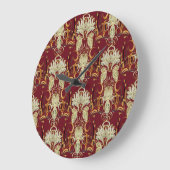 Bloemen rood-goud, luxueus  patroon. grote klok (Hoek)