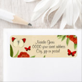Bloemen rood retour adres label (Insitu)