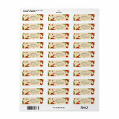 Bloemen rood retour adres label (Full Sheet)