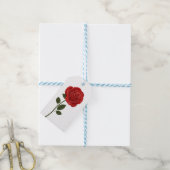 Bloemen Rood Rose Bloemen Liefde Bruiloft Cadeaulabel (Met Touw)