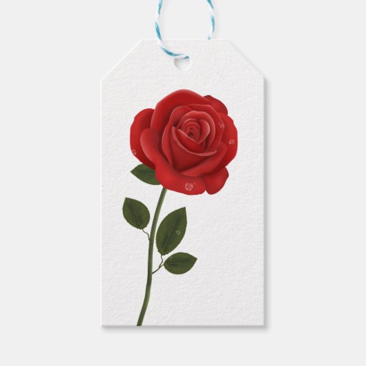 Bloemen Rood Rose Bloemen Liefde Bruiloft Cadeaulabel (Voorkant)