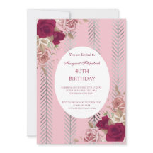 Bloemen Rood Roze Rozen Verjaardagsfeest Uitnodigi