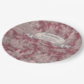  Bloemen Rood Roze Toile de Jouy Douche Papieren Bordje (Gekanteld)