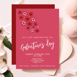 Bloemen Rood Roze Vrienden Galentine`s Dag Kaart