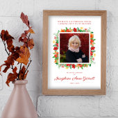 Bloemen Rood & Sinaasappel tinten Poster Foto Memo