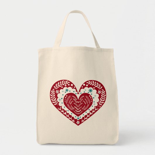 Bloemen Rood Vakantie Hart Liefde Tote Bag (Voorkant)