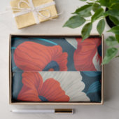 Bloemen Rood, Wit, Blauwe Poppies Decoupage Tissuepapier (Geschenk)