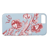  bloemen, rood, wit en blauw, speciaal aangepast Case-Mate iPhone case (Achterkant (Horizontaal))