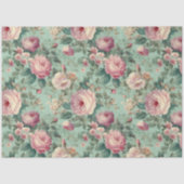  Bloemen Roos Aqua Decoupage Tissuepapier (Voorkant)