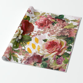  Bloemen Roos Collage Wrapping Papier