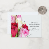 Bloemen Roos dank je wel kaart Notitiekaartje (Voorkant / Achterkant in situ)