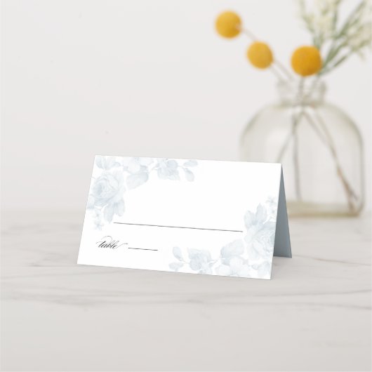  Bloemen Roos Elegant Bruiloft Plaatskaartje (Voorkant)