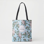Bloemen Roos Elegant Flower Garden Monogram Tote Bag (Voorkant)